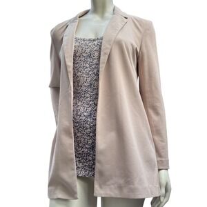 ONLY Tailoring Loose Blazer Open Front Neutral Taupe Workwear Minimalist Size M